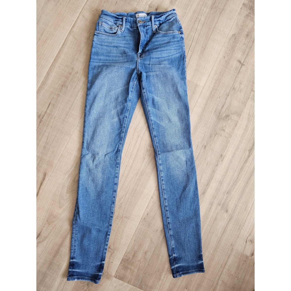 Good American Good Legs High Rise Skinny Jeans Medium Wash Blue Size 2/26